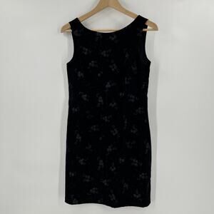 Vintage David Wayne Dress Size 8 Black Floral Fairycore Whimsygoth Stretch